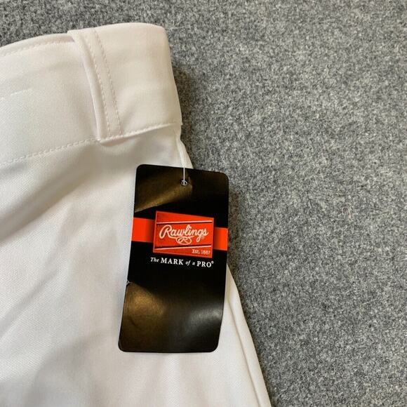 Rawlings Baseball Pants Mens M Medium White Elastic Ankles Relaxed Stretch - Picture 3 of 11